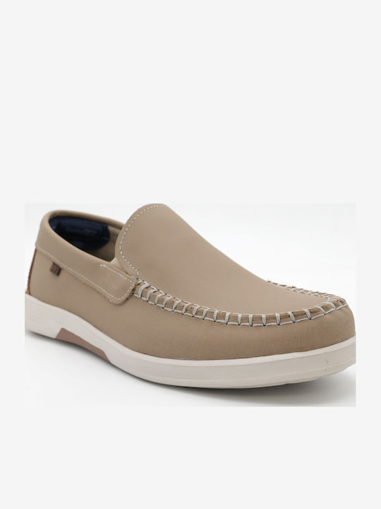 Pegada Δερμάτινα Ανδρικά Loafers σε Μπεζ Χρώμα