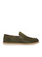 Suede Men's Loafers in Green Colour