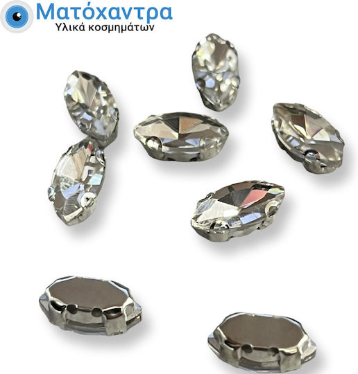 Swarovski A 6x12mm Oval 4 Hole White 50 Pieces