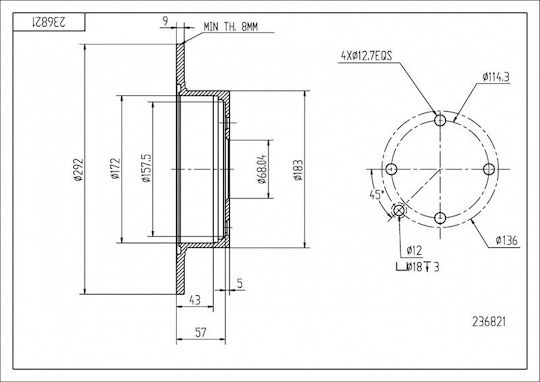 Πίσω Δισκόπλακα Tiida 1.5dt 07 43206em10a