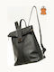 Leder Damen Rucksack Schwarz