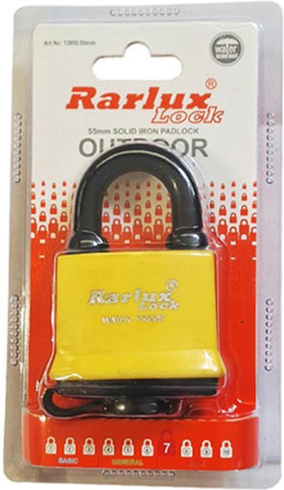 Plastic Padlock Brass With Key 65mm Yellow