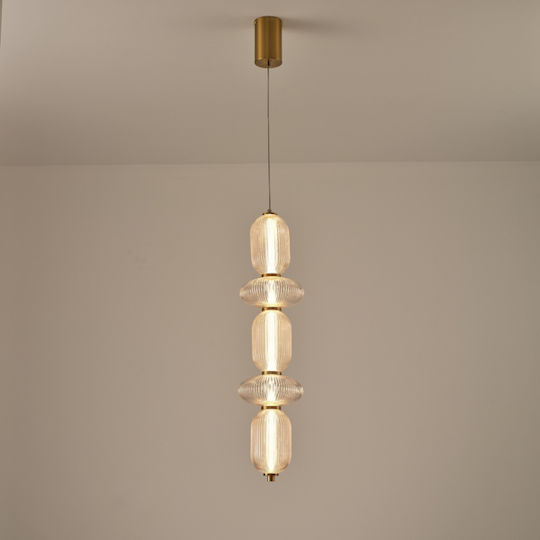 Eurolamp Verena Κρεμαστό Φωτιστικό Διάφανο LED με Θερμό Λευκό Φως 25x86x146εκ.