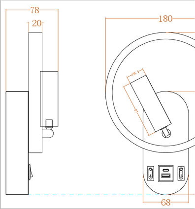 Eurolamp Arte Illumina Forma Classic Wall Lamp with Integrated LED and Warm White Light 18x7.8x24.3cm