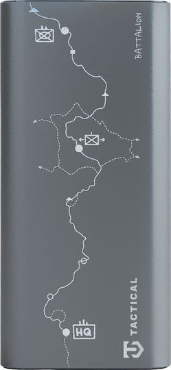 Tactical Battalion Power Bank 20000mAh 65W με Θύρα USB-A και 2 Θύρες USB-C Γκρι
