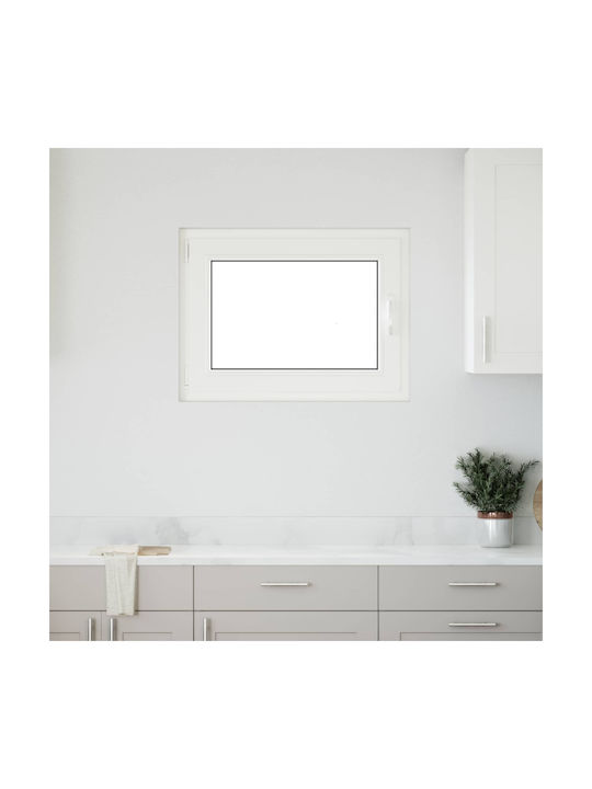 vidaXL Hinged PVC Window Risor P80xH60cm