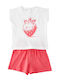 Kids Set with Shorts Summer 2 Pieces Coral
