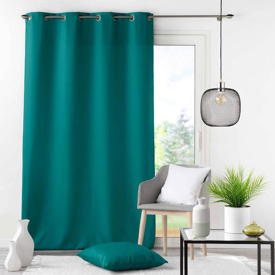 Curtain With Grommets Essentiel Blue Peacock 140x260cm