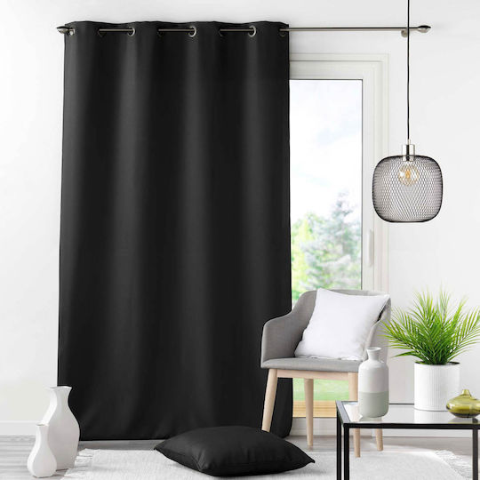 Κουρτίνα με Τρουκς Essentiel Noir 140x260εκ.
