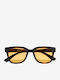 Okkia Giovanni Unisex Sonnenbrillen mit Horn umrandeten Rahmen Havana Schwarz Verlaufsfarbe