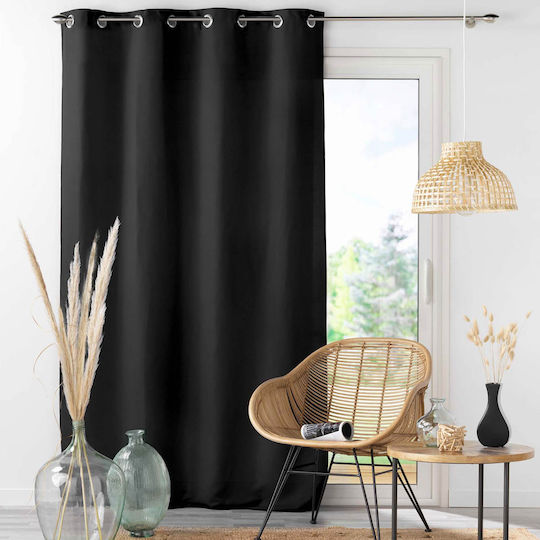 Spitishop Vorhang mit Grommets Absolu Schwarz 140x280cm