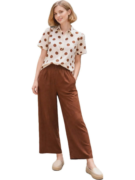 Women's Brown Set with Straight Leg Trousers