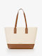 Fabric Women's Shopper Bag Beige