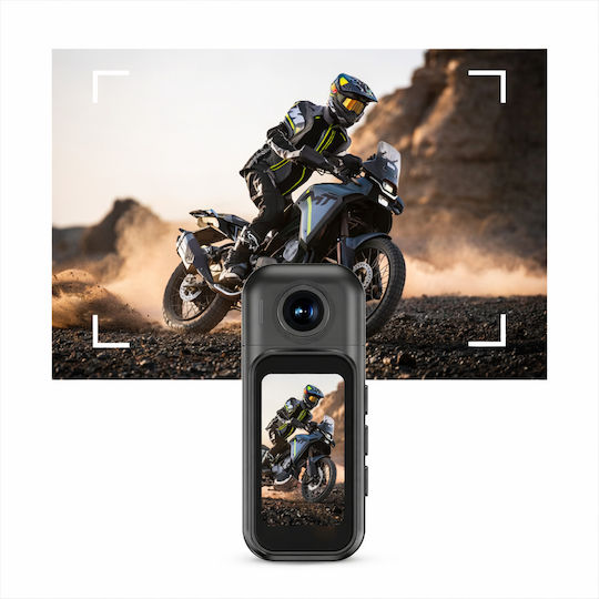 ClipGo Pro 512GB Action Camera 4K Ultra HD με Οθόνη Αφής 1.47" Μαύρη