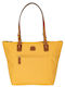 Leder Damen Schultertasche Gelbe