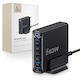 Tech-Protect GaN Handyladegerät mit 2 USB-A Ausgangsanschlüsse und 4 USB-C Ausgangsanschlüsse 240W Stromlieferung / Schnellladetechnologie 3.0 in Schwarz Farbe (DC240W-GAN)