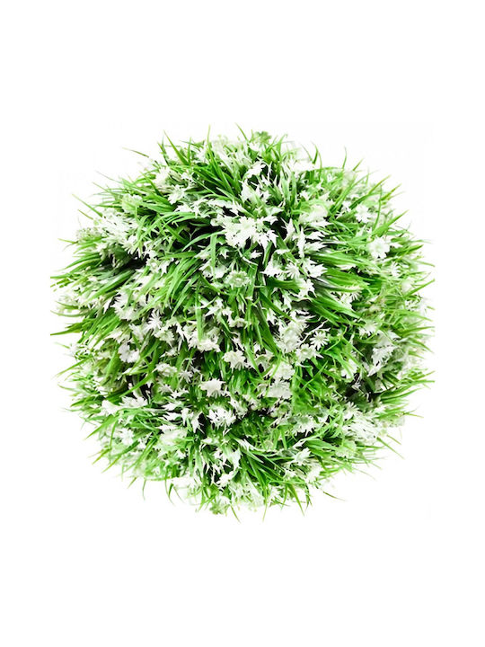 Künstliche Dekorative Ball Foliage Grün Buxus Weiß Blumen 22cm