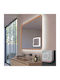 Imex Duomo Magnifying Square Bathroom Mirror Led Touch 100x80cm Pink