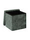 Taburet Camera De Zi Cu Spațiu De Depozitare Tapițat Cu Catifea Velvy Velvy 31x31x31cm