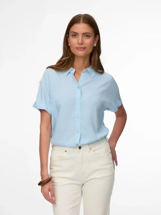 Vero Moda Къс Ръкав Дамска Риза Синя