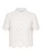 Short Sleeve Women's Denim Shirt White
