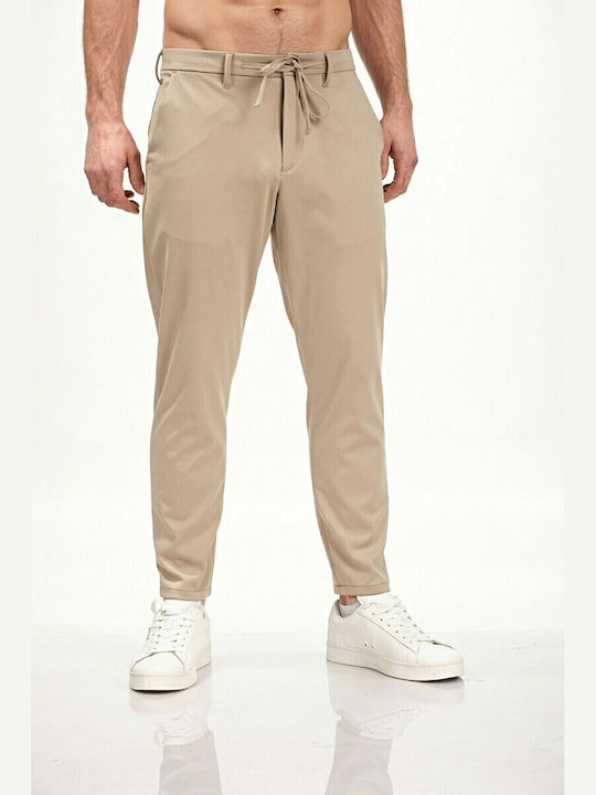 Noribu Elastic Trousers in Regular Fit Beige