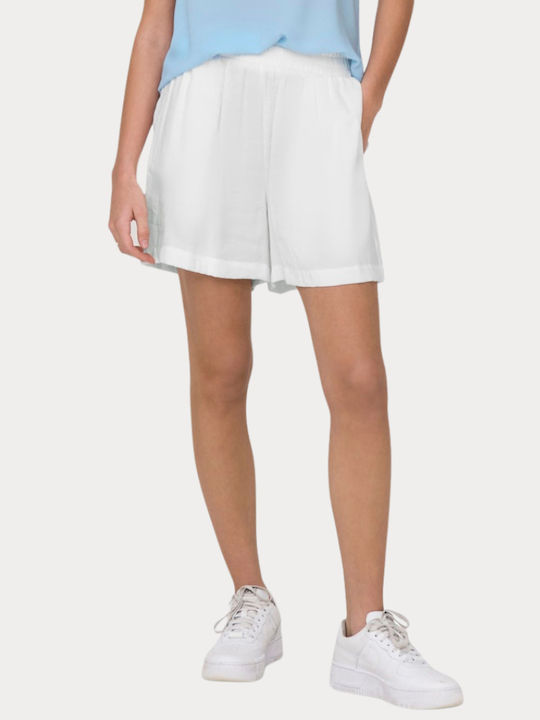 Damen Leder Shorts Weiß