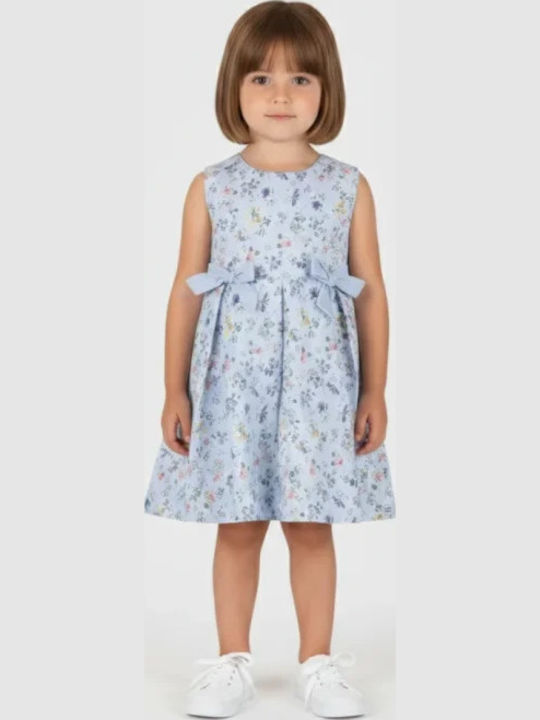 Rochie Fete Fără Mâneci Floral Albastru Deschis