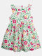 Girls Dress Sleeveless Floral White