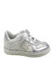 Παιδικά Sneakers Ανατομικά με Σκρατς & Φωτάκια Ασημί