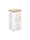 5Five F-v Signature General Use Vase with Airtight Lid Metallic White 11x11x19.5cm