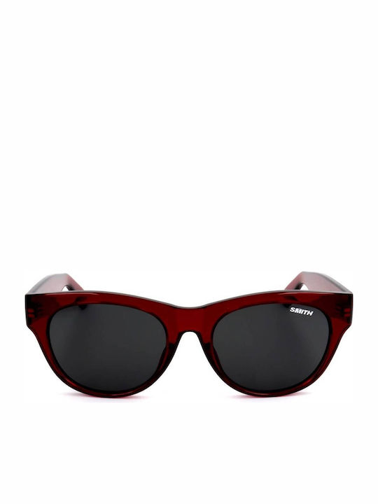 Smith Unisex Sonnenbrillen mit Roter Rahmen und Schwarzem Glas