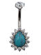 Poco Loco Bauchnabel Piercing aus Titan Türkis