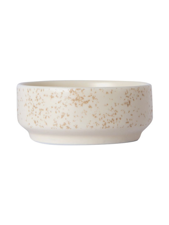GTSA Servierschale Rund aus Porzellan Beige mit Durchmesser 7cm