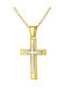 Männlicher Kreuz aus Vergoldetem Silber mit Kette