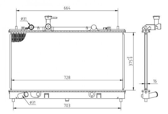 Hart Radiator Pentru Apa Motor Auto Pentru Mazda 6