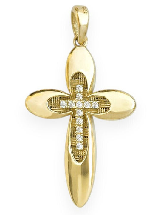 Goldjewels Women's Gold Cross 9K Double Sided Without Chain