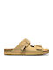 Dfsh407001sandvibe Leather Men's Sandals in Beige Colour