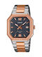 Casio Herrenuhr Batterie mit Metall-Armband