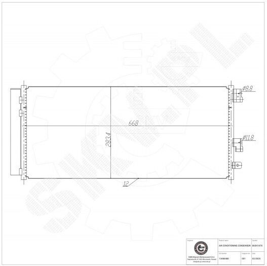 Συμπυκνωτής Κλιματισμού Opel Adam Corsa E Αφυγραντήρα 13486480