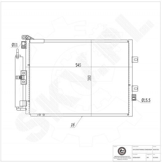 Air Conditioning Condenser Renault Clio III Modus A/C Dryer 8200443897