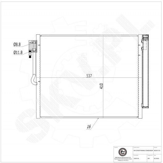 Klimakondensator Opel Meriva B A/C-Trockner 1850154