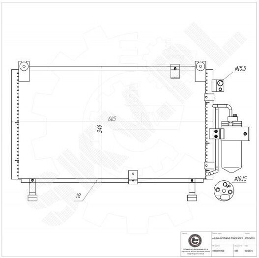 Condensator Climatizare Isuzu D-Max I Dezumidificator 8980001120