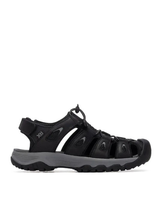 Xti Leather Men's Sandals in Black Color