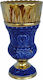 Tabletop Vigil Oil Lamp Clay Blue 14x7.5cm