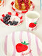 Que Rico Fraise White Ceramic Dessert Plate with Diameter 18cm