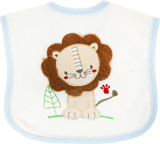 Baby Tone Cute Blue Lion Σαλιάρα από 100% Βαμβάκι με Αυτοκόλλητο Cute Blue Lion