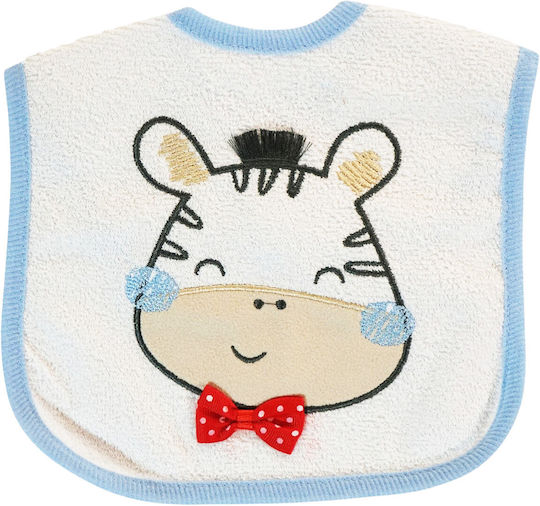 Baby Tone Striped Safari Blue Bites Σαλιάρα Υφασμάτινη με Αυτοκόλλητο Striped Safari Blue Bites