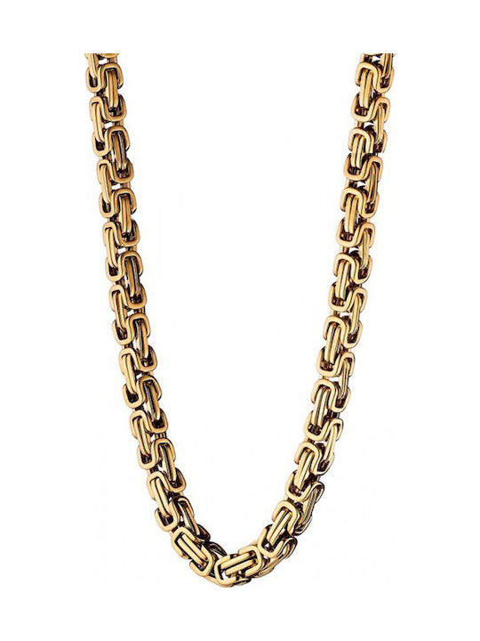 Verorama Men's Stainless Steel Gold Plated Necklace Length 60cm