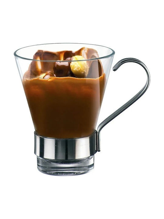 Bormioli Rocco Espresso Ypsilon Set Cesti Espresso Inox Argintii 2 Bucăți